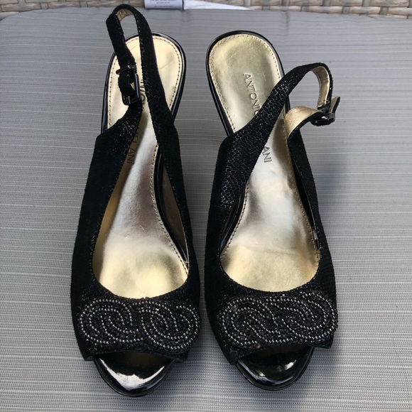 Antonio Melani Black Evening Heels - Picture 2 of 5